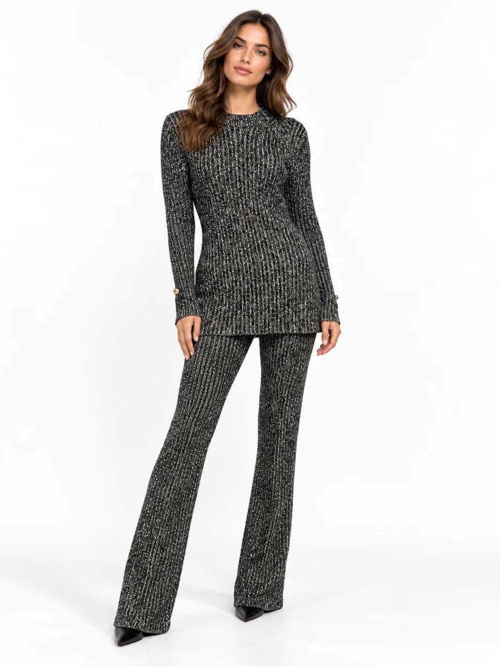 Brand New St.John Black & White Knit Set Size L